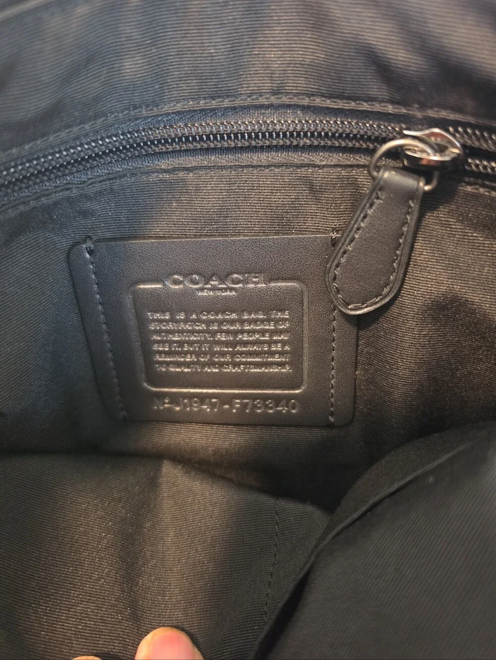 Coach Black Leather Embossed Signature Messenger Bag